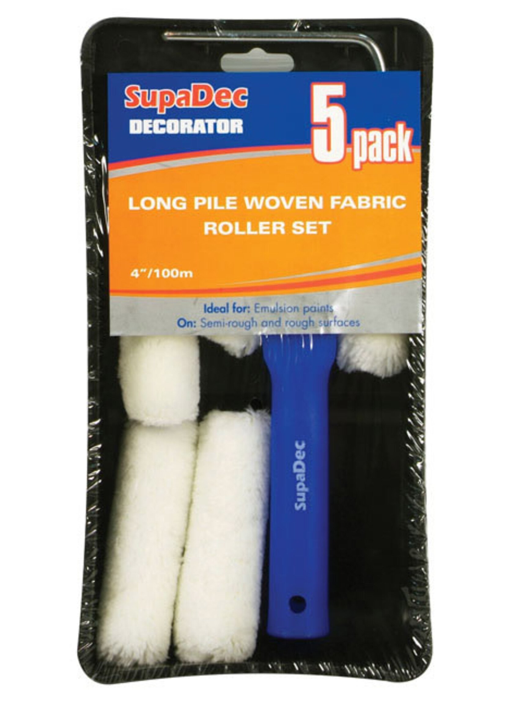 SupaDec Supadec Mini Long Pile Roller Set 4" 100mm 5 pack