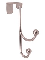 Select Over The Door Hanger - 2 Ball End Hook on Metal Chrome