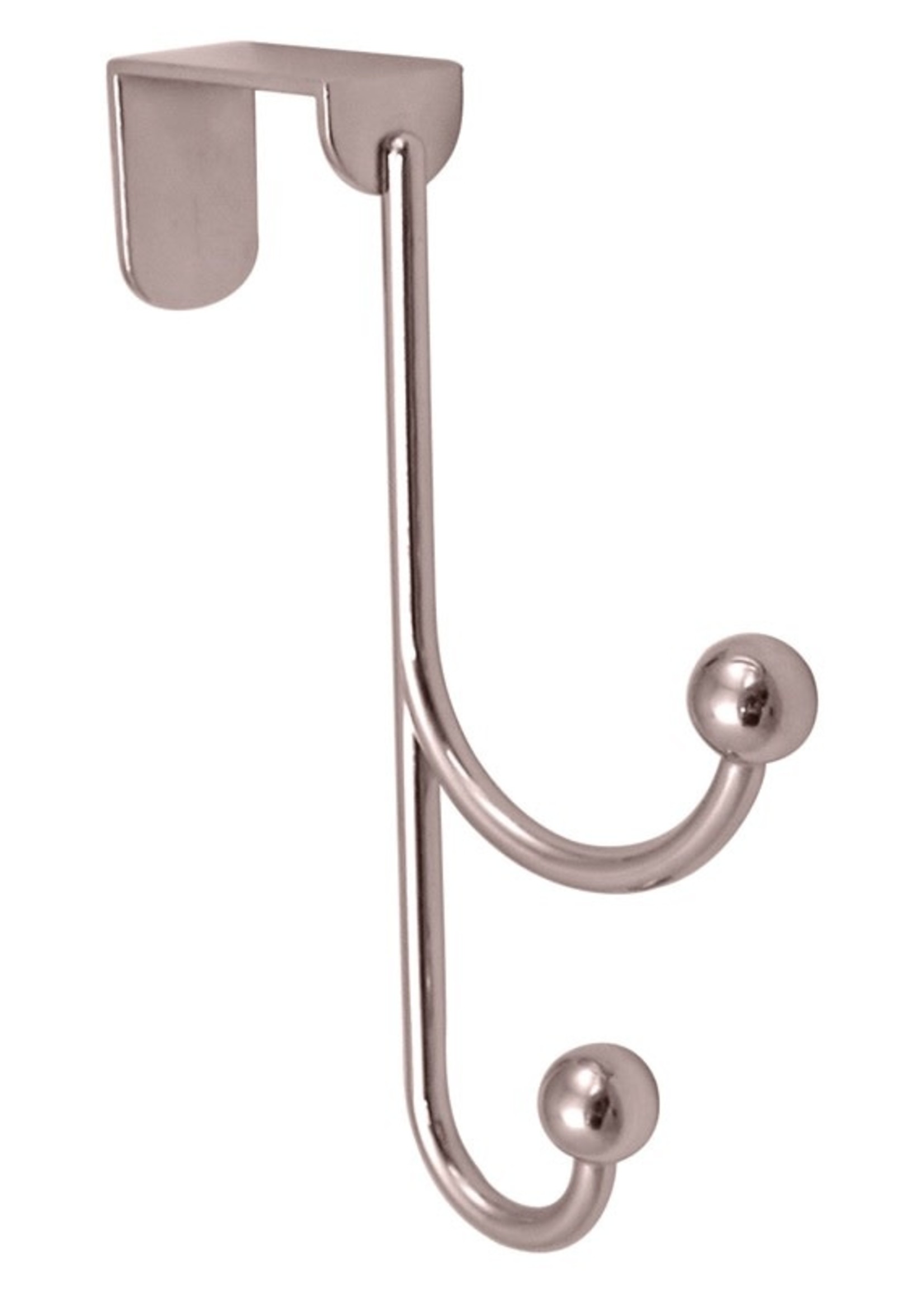 Select Over The Door Hanger - 2 Ball End Hook on Metal Chrome