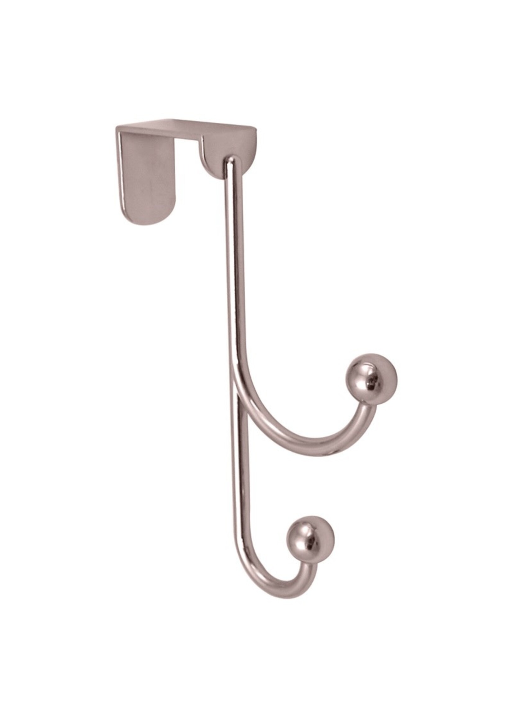Select Over The Door Hanger - 2 Ball End Hook on Metal Chrome