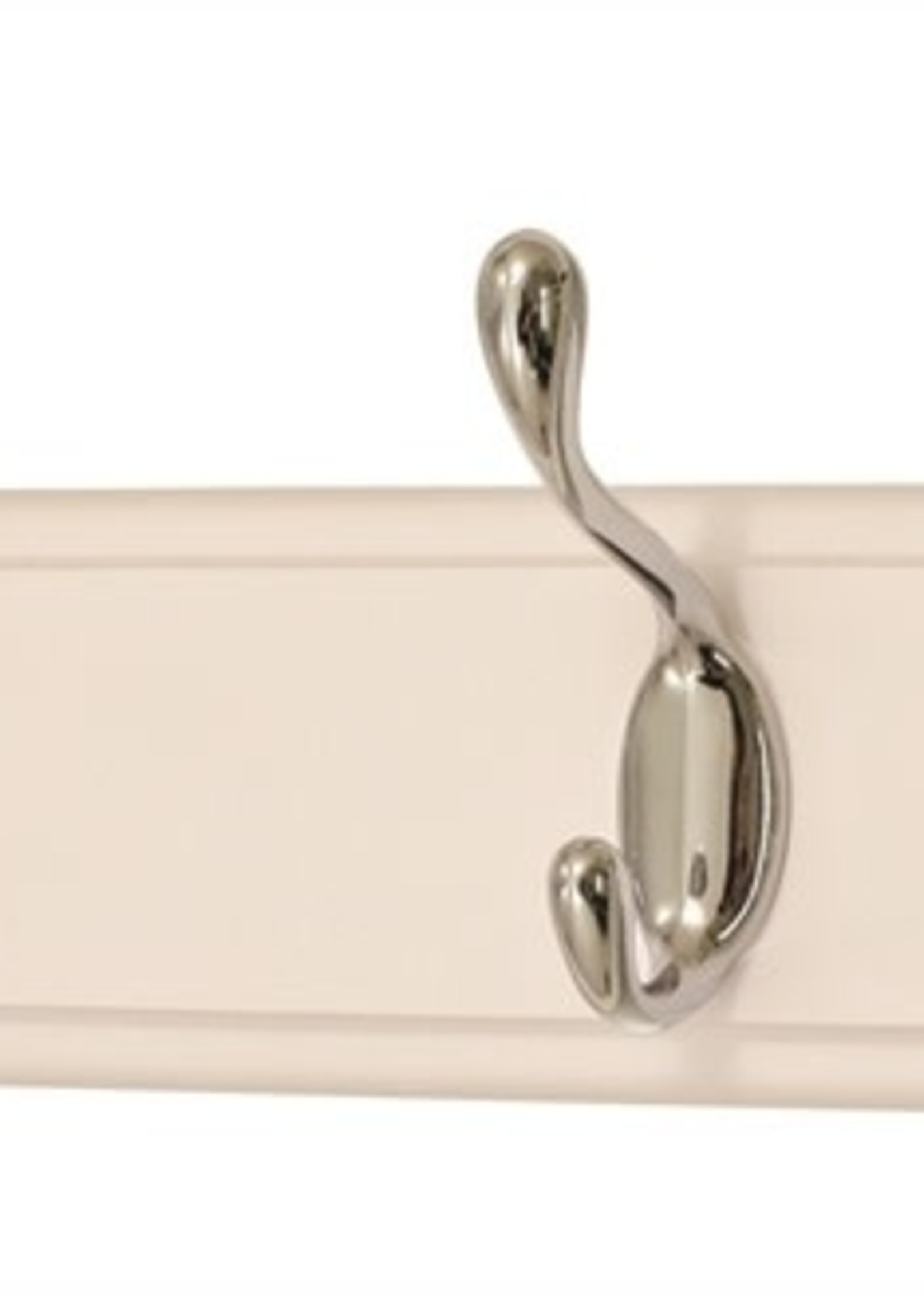 White board hook rail with 4 chrome hooks