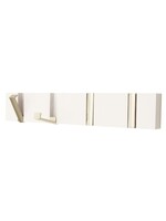 White Coat Hook Board With 4 Folding Chrome Hooks (DISC)