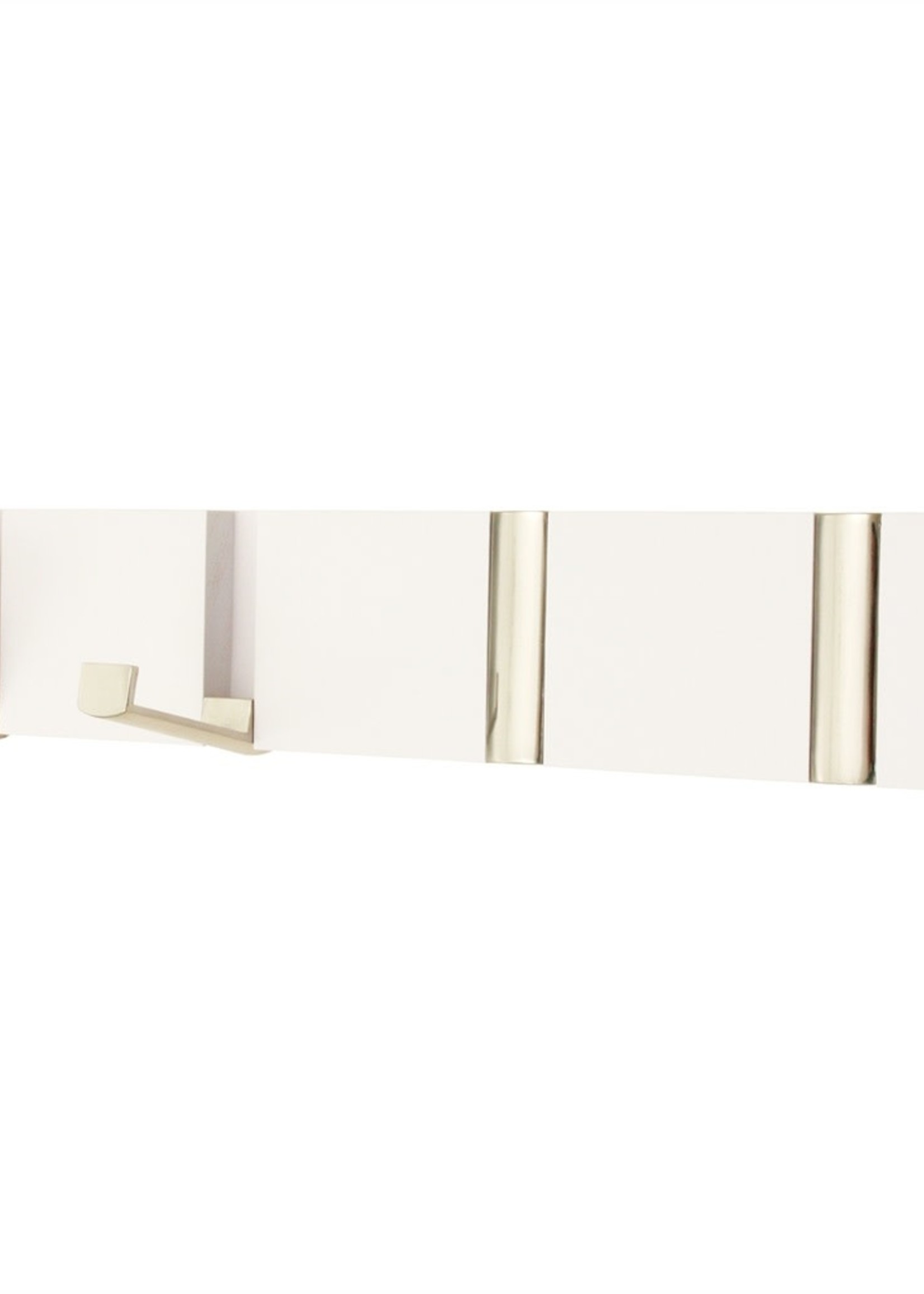 White Coat Hook Board With 4 Folding Chrome Hooks