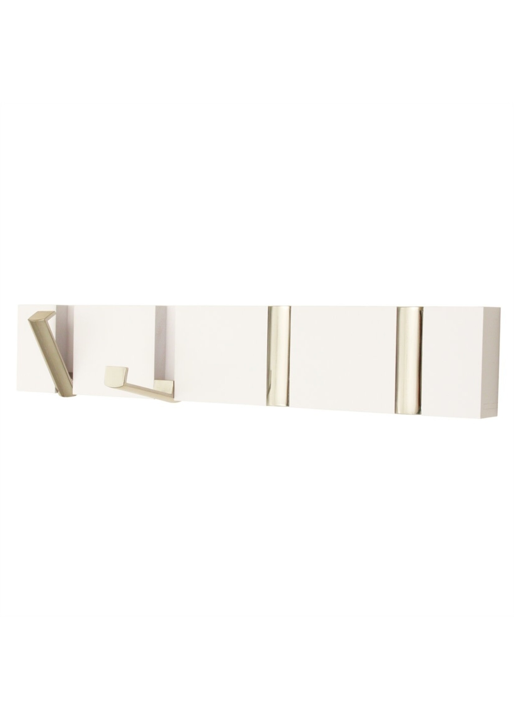 White Coat Hook Board With 4 Folding Chrome Hooks (DISC)