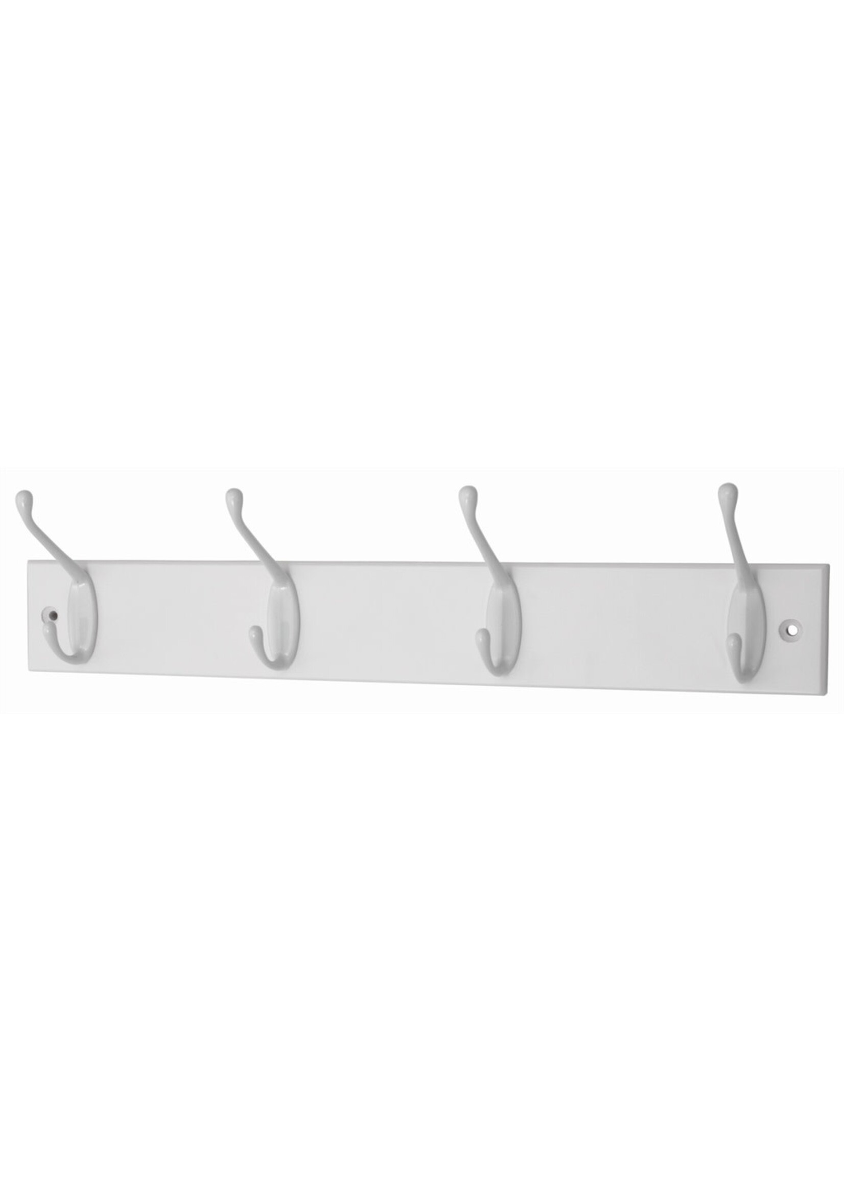 White 4 Coat Hooks On Board