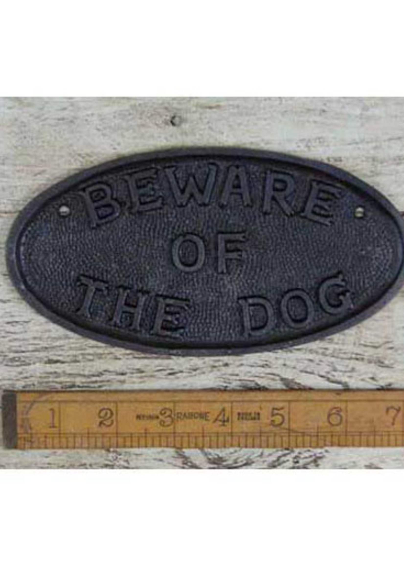 Beware Of The Dog Plaque With Hanging Chain