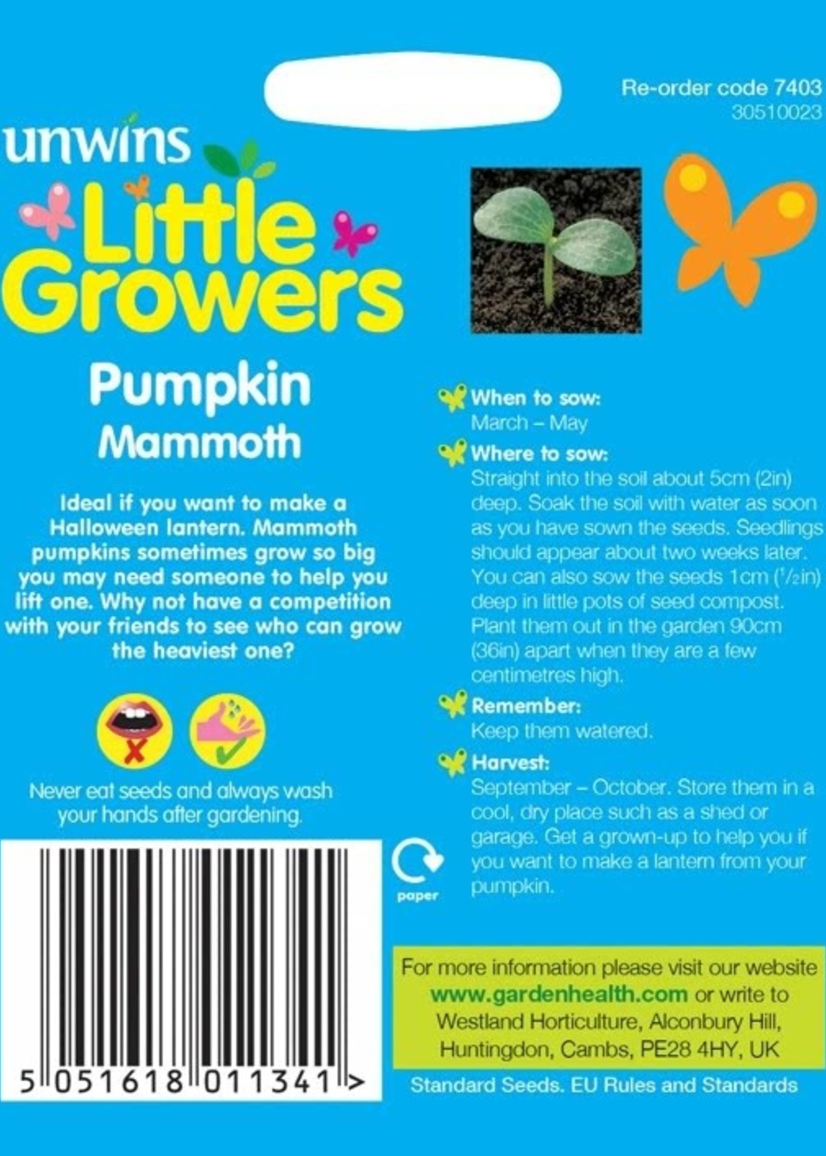 Unwins Little Growers - Pumpkin