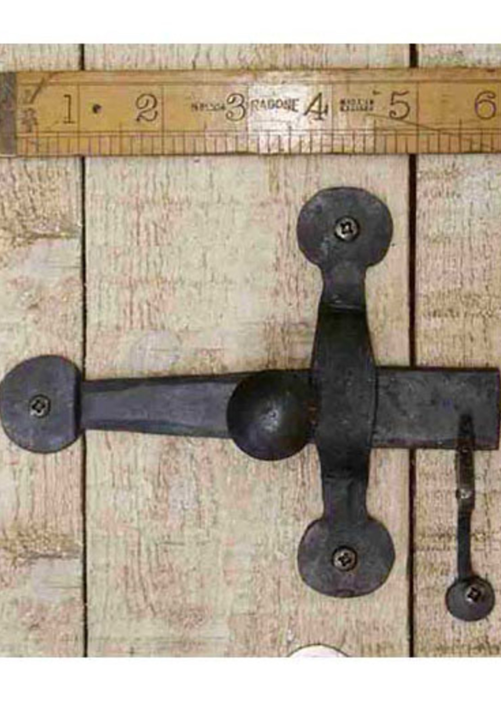 Gate latch hand forged in cast iron round handle