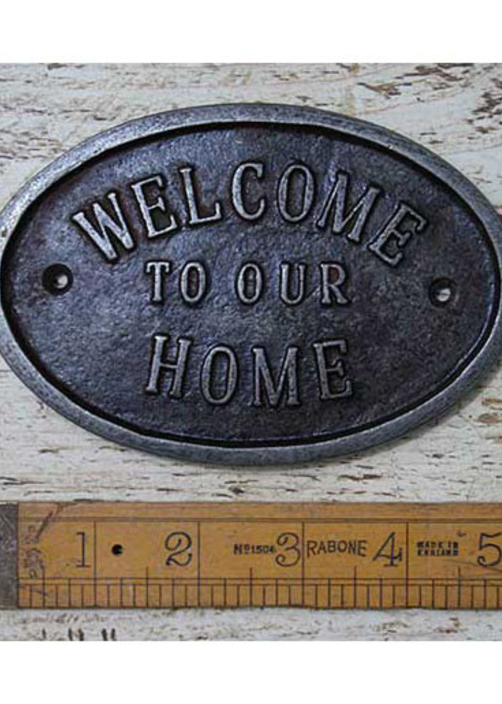 Welcome To Our Home' Cast Iron Plaque