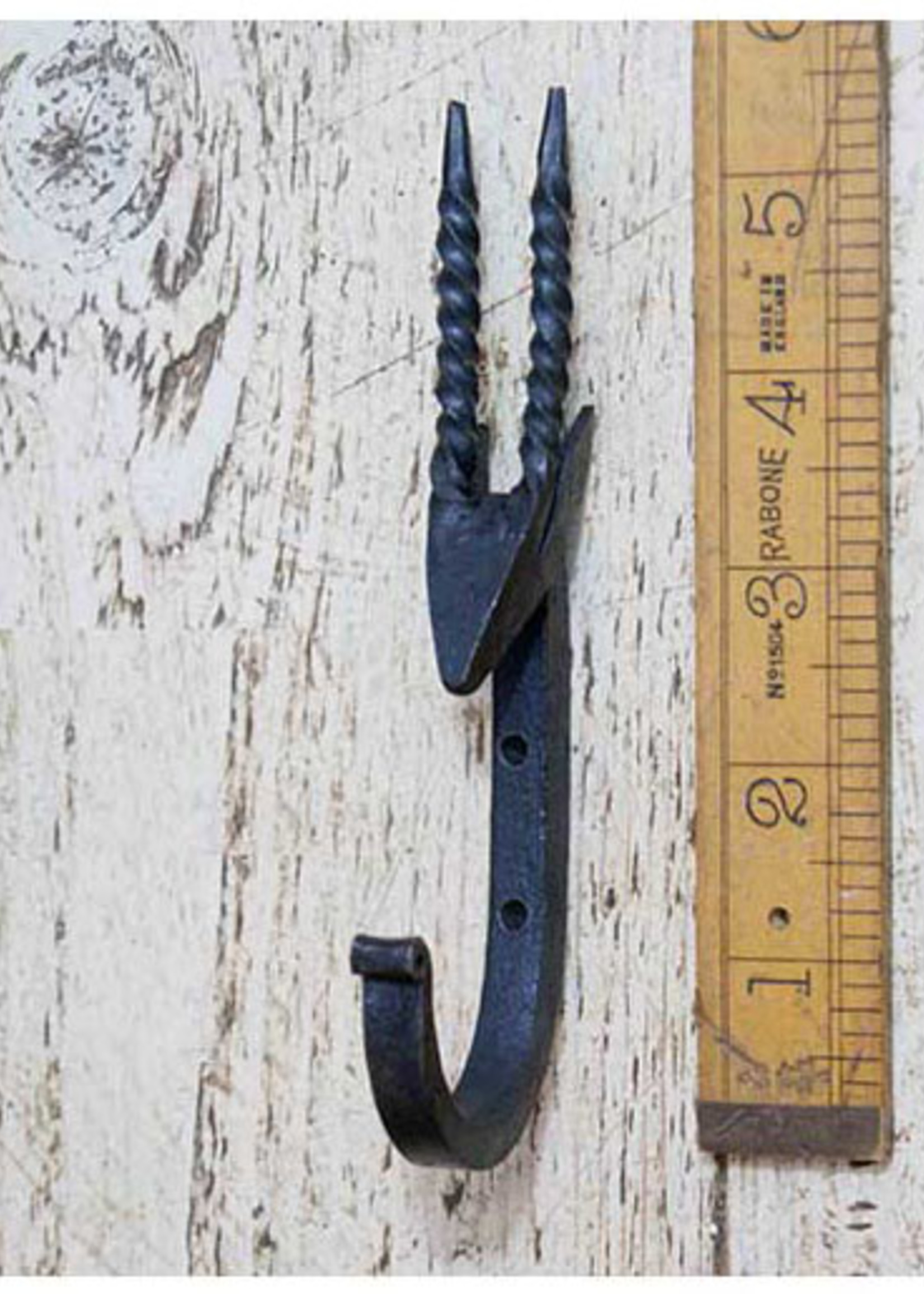 Cast Iron 'Gazelle' Scroll Hook Black Waxed