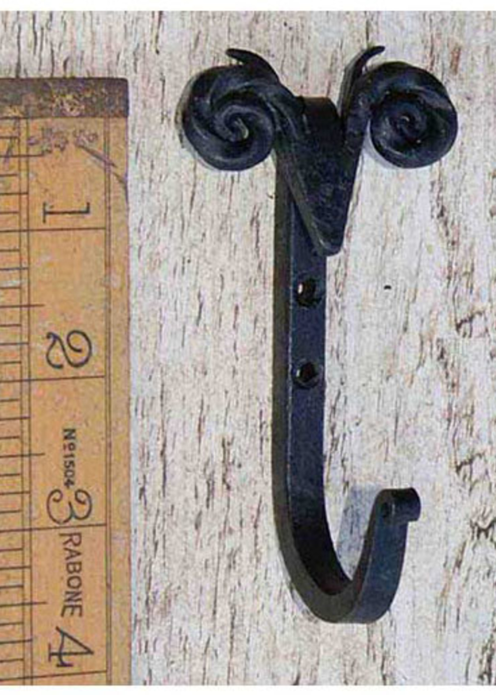 Cast Iron 'Sheep' Scroll Hook Black Waxed