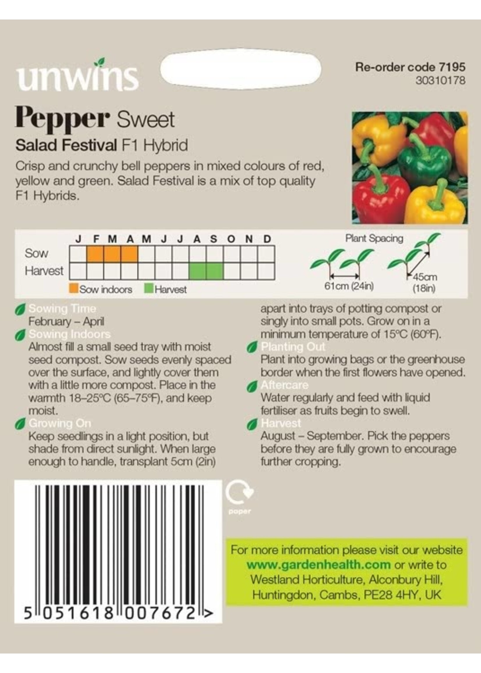 Unwins Pepper (Sweet) - Salad Festival