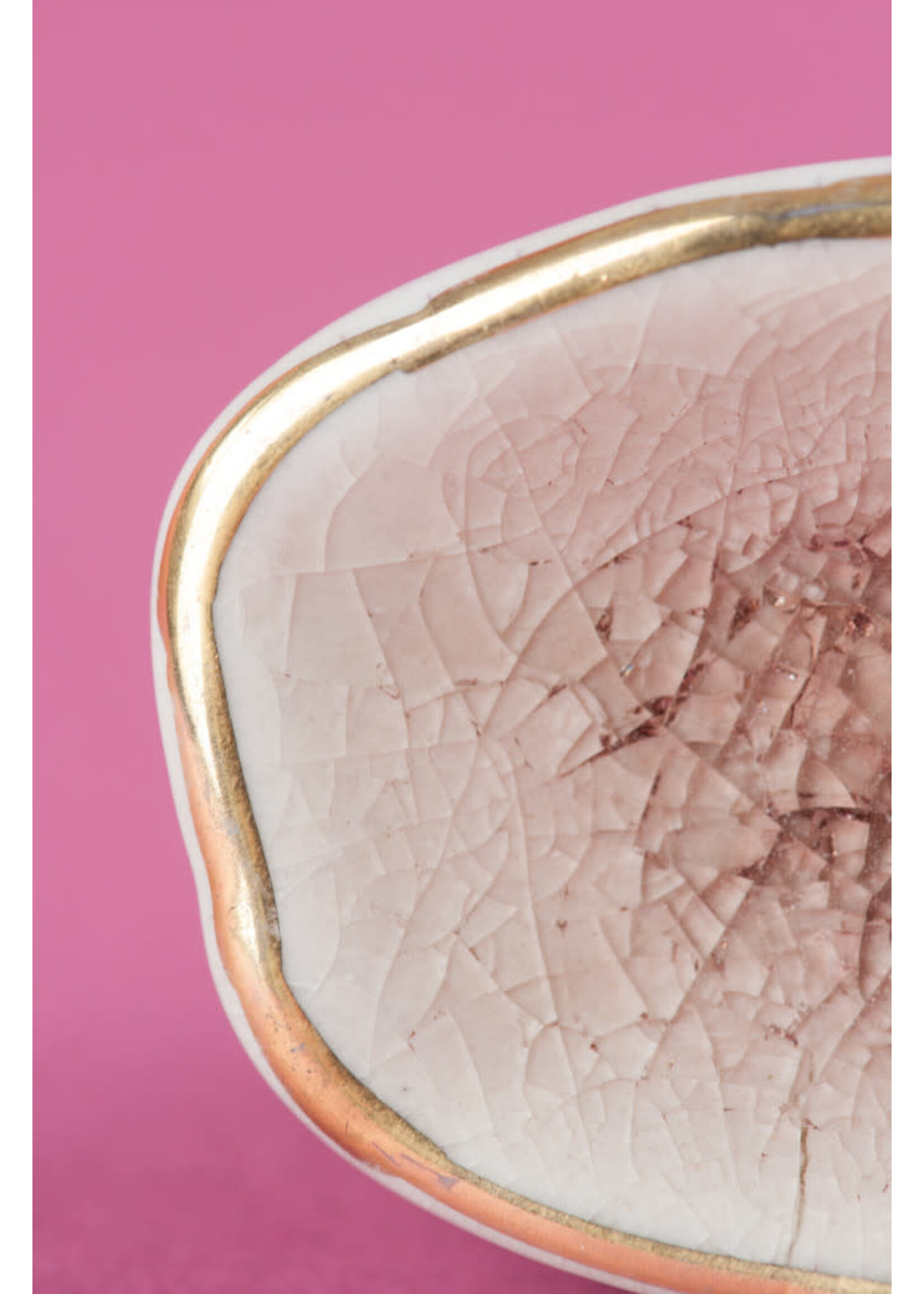 Ian Snow Pink and gold -Ceramic Door knob