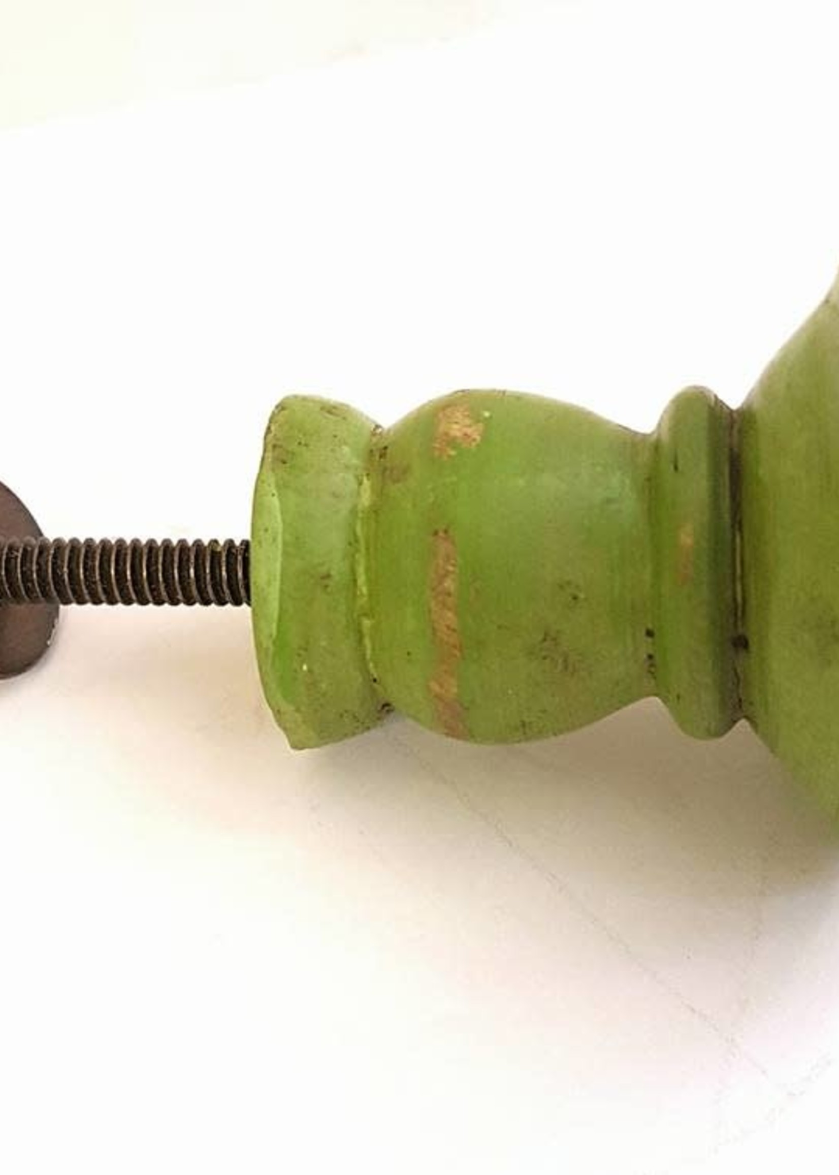 Ian Snow Green Distressed Look Wooden Door Knob