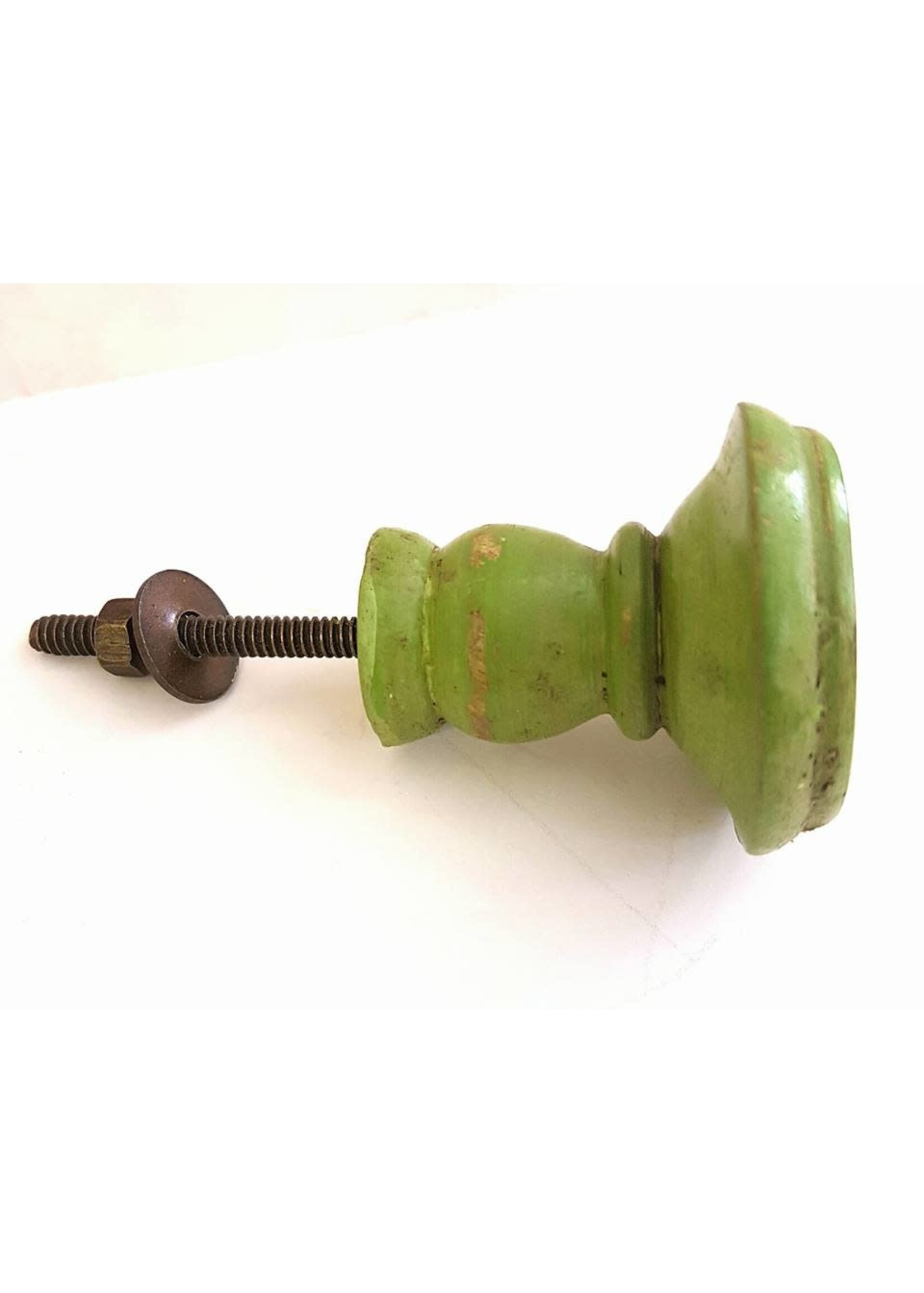 Ian Snow Green Distressed Look Wooden Door Knob