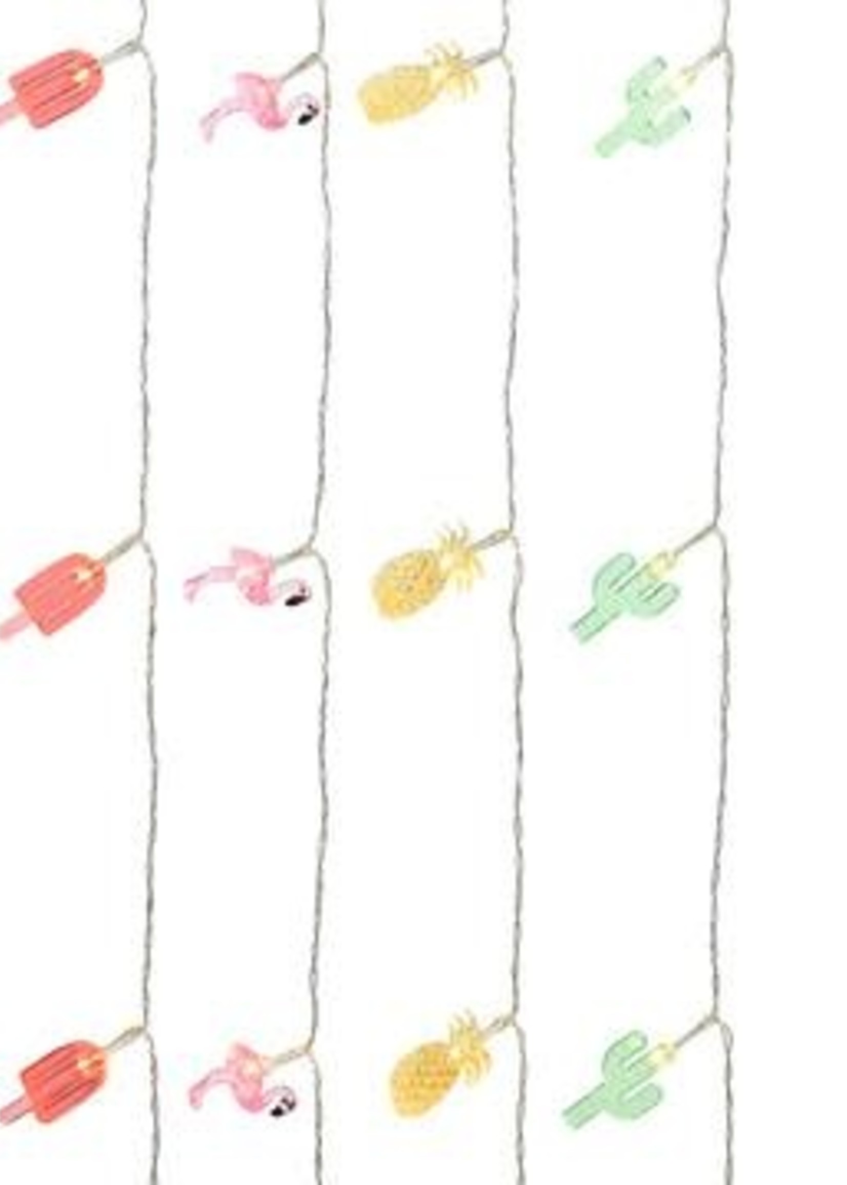 Lumineo Decorative string lights on a wire with summer themes, flamingo, pineapple, cactus or lolly