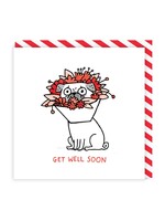 Ohh Deer Get Well Soon - Pug Square Greeting Card