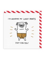 Ohh Deer Lucky Pants Square Greeting Card