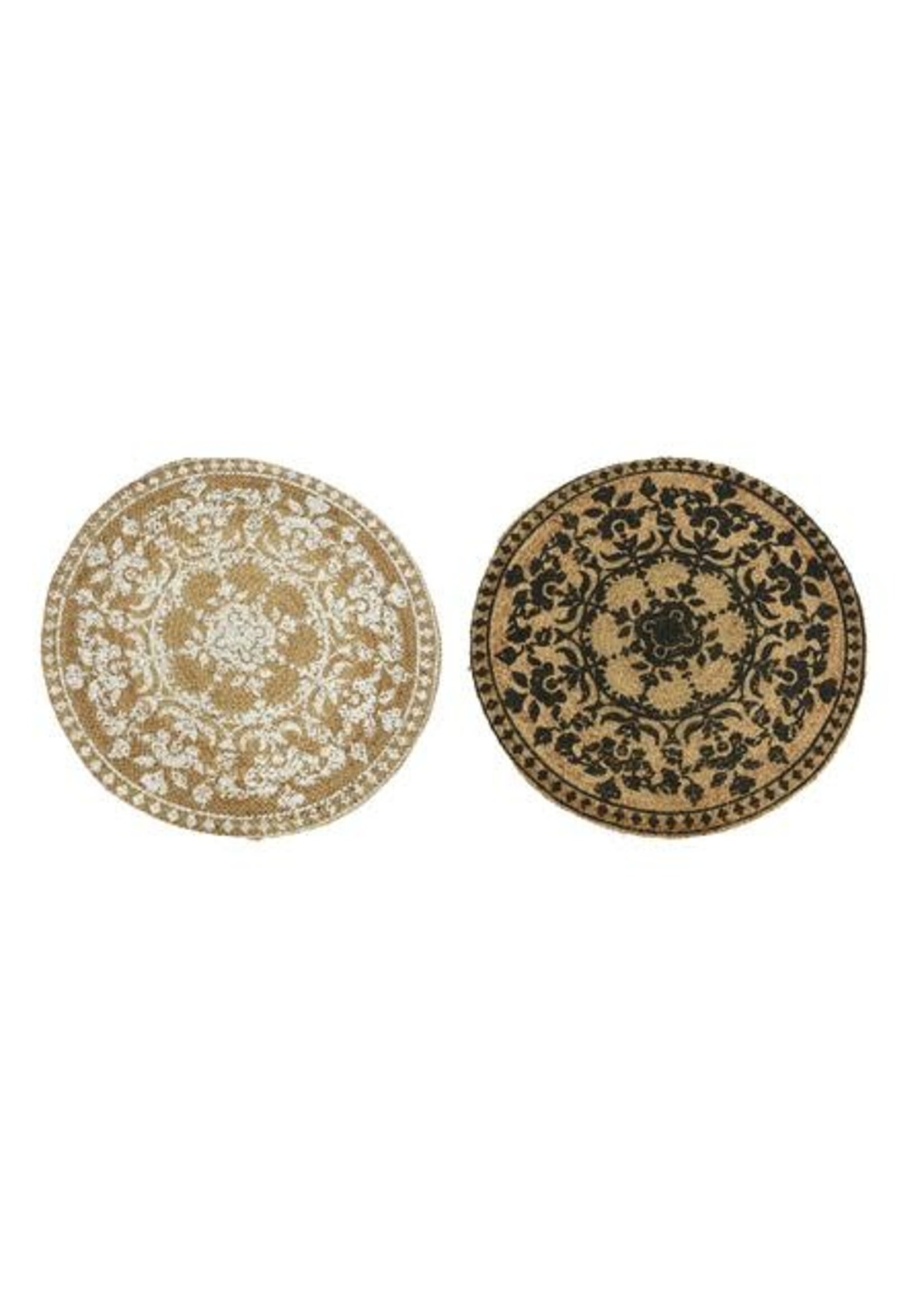 KaemingkS9 Kaemingk Jute black and White Flower Rug