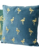 Kaemingk Velvet Cushion Flamingo / Palm Tree