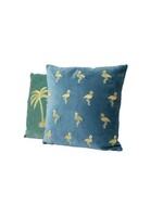 Kaemingk Velvet Cushion Flamingo / Palm Tree