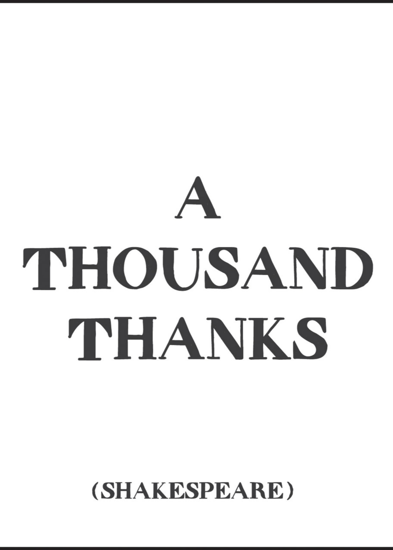 Quoteable Card & envelope - A thousand thanks
