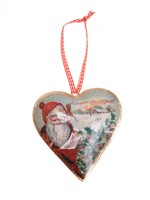 Sass & Belle Retro santa metal hanging decoration