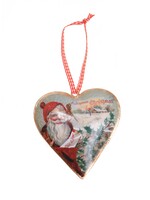 Sass & Belle Retro santa metal hanging decoration