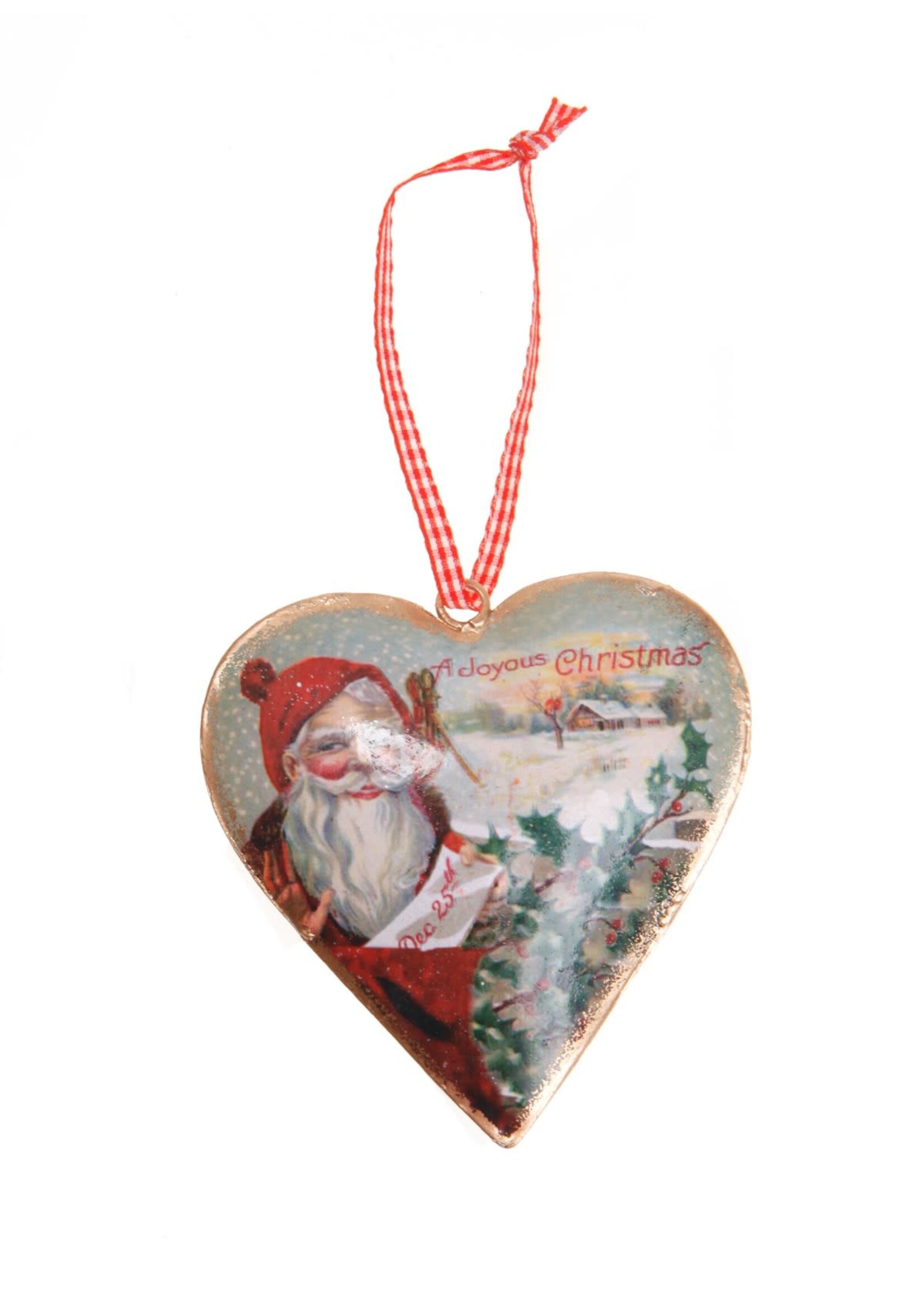 Sass & Belle Retro santa metal hanging decoration