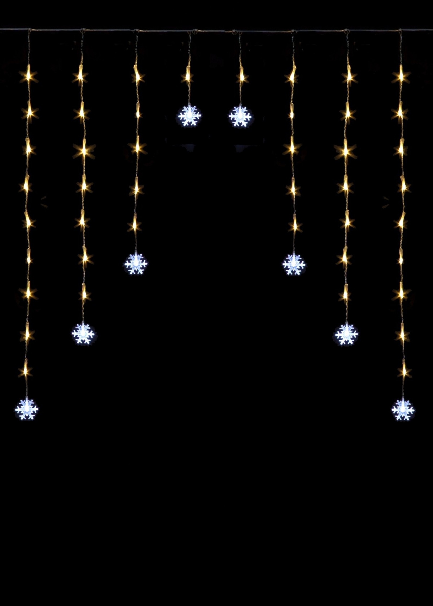 Snowtime Snowflake Curtain Light Ice White/Warm White