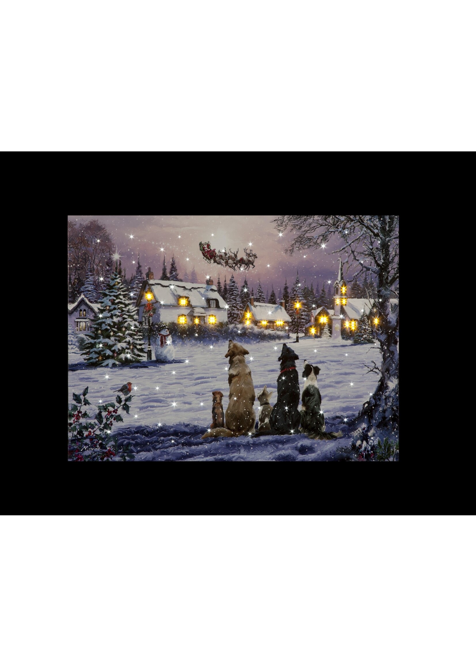 Snowtime Light up Canvas Picture