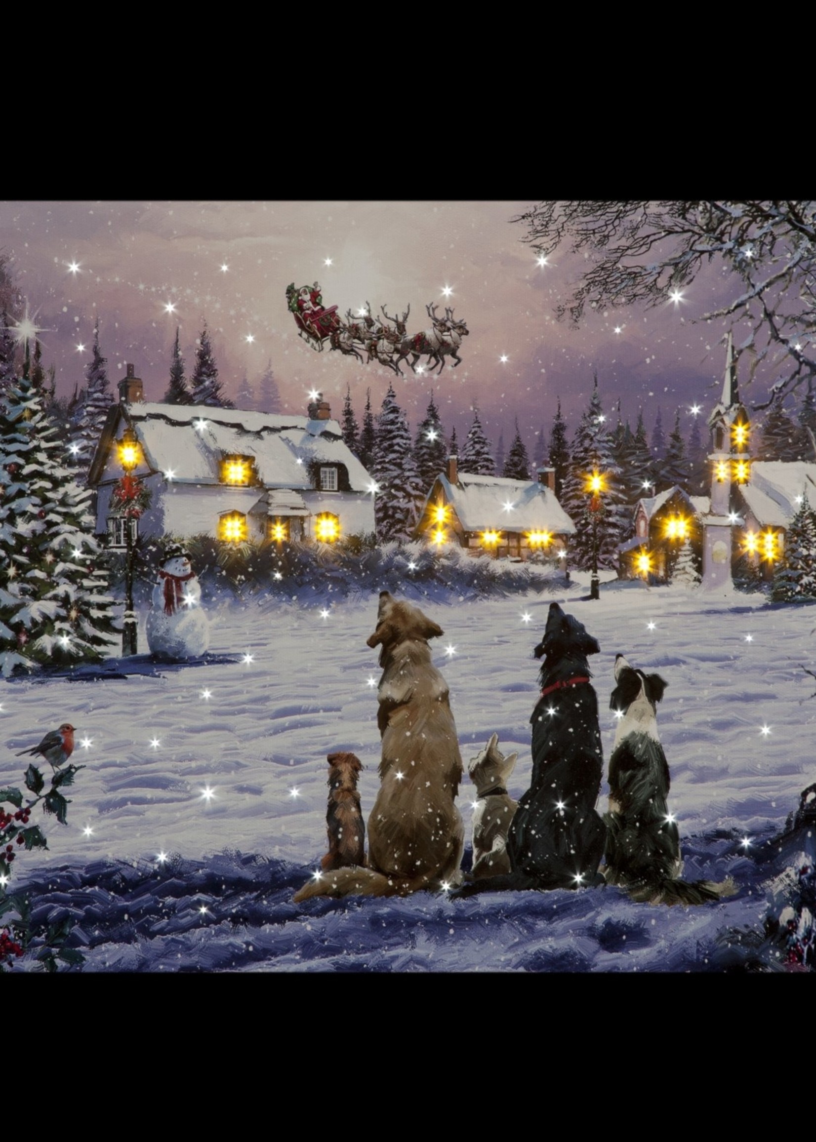 Snowtime Light up Canvas Picture