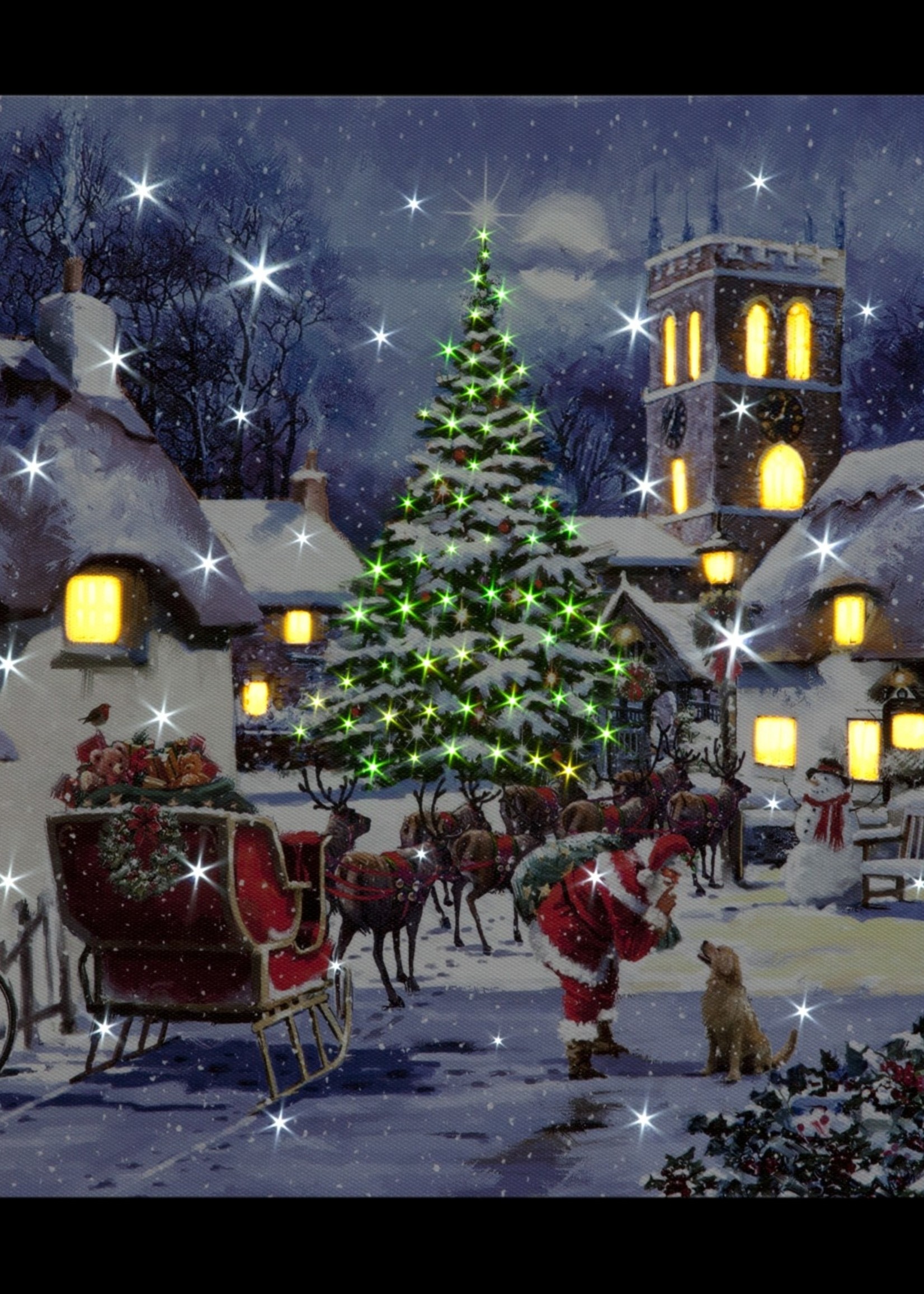 Snowtime Light up Canvas Picture