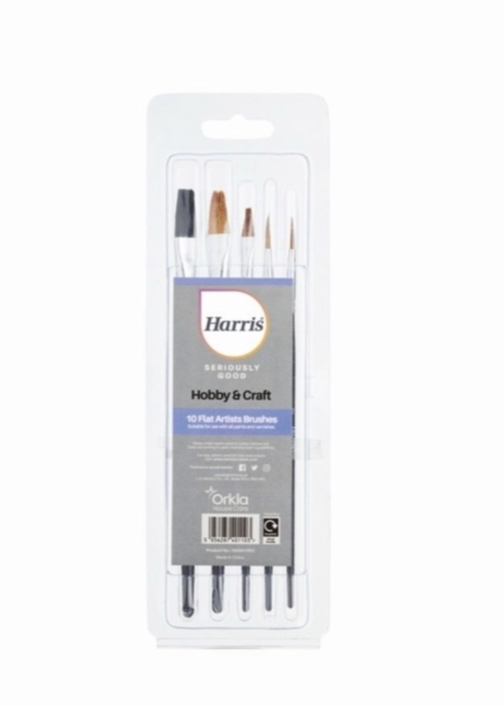 Artist Paint Brushes Flat brush set Pack 10 Seriously Good Clock