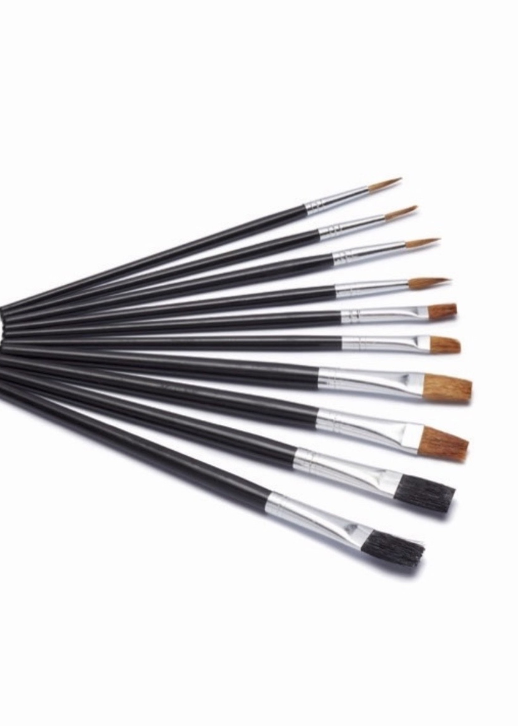Artist Paint Brushes Flat brush set Pack 10 Seriously Good Clock’s Home and Garden