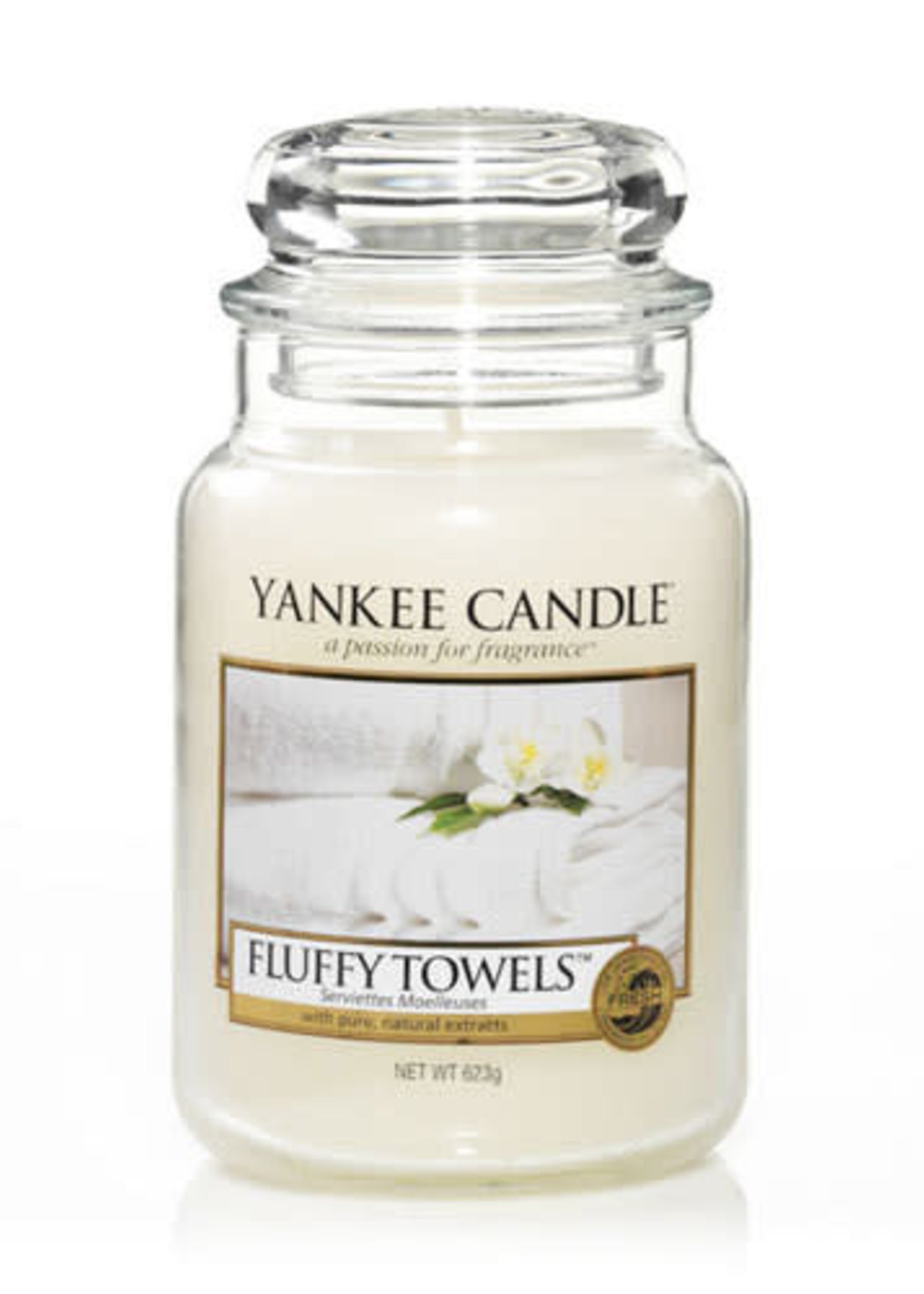 Yankee Large Jar Candle - Fluffy towels - Clock's Home and Garden