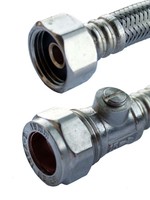 Oracstar Flexible Tap Connector 15mm x 1/2" x 50cm + Iso Valve