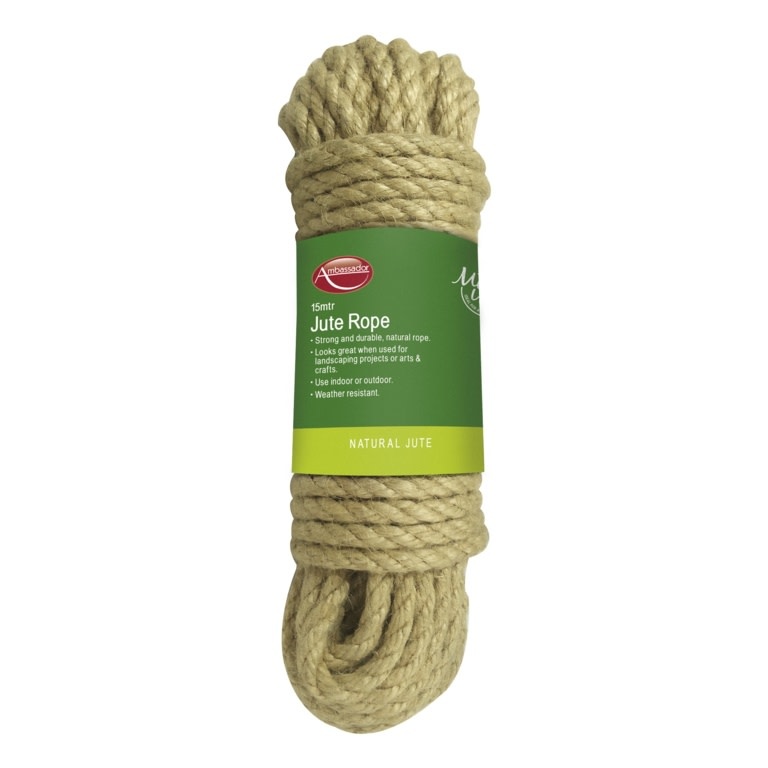 Ambassador Jute rope 15m natural jute Clock’s Home and Garden