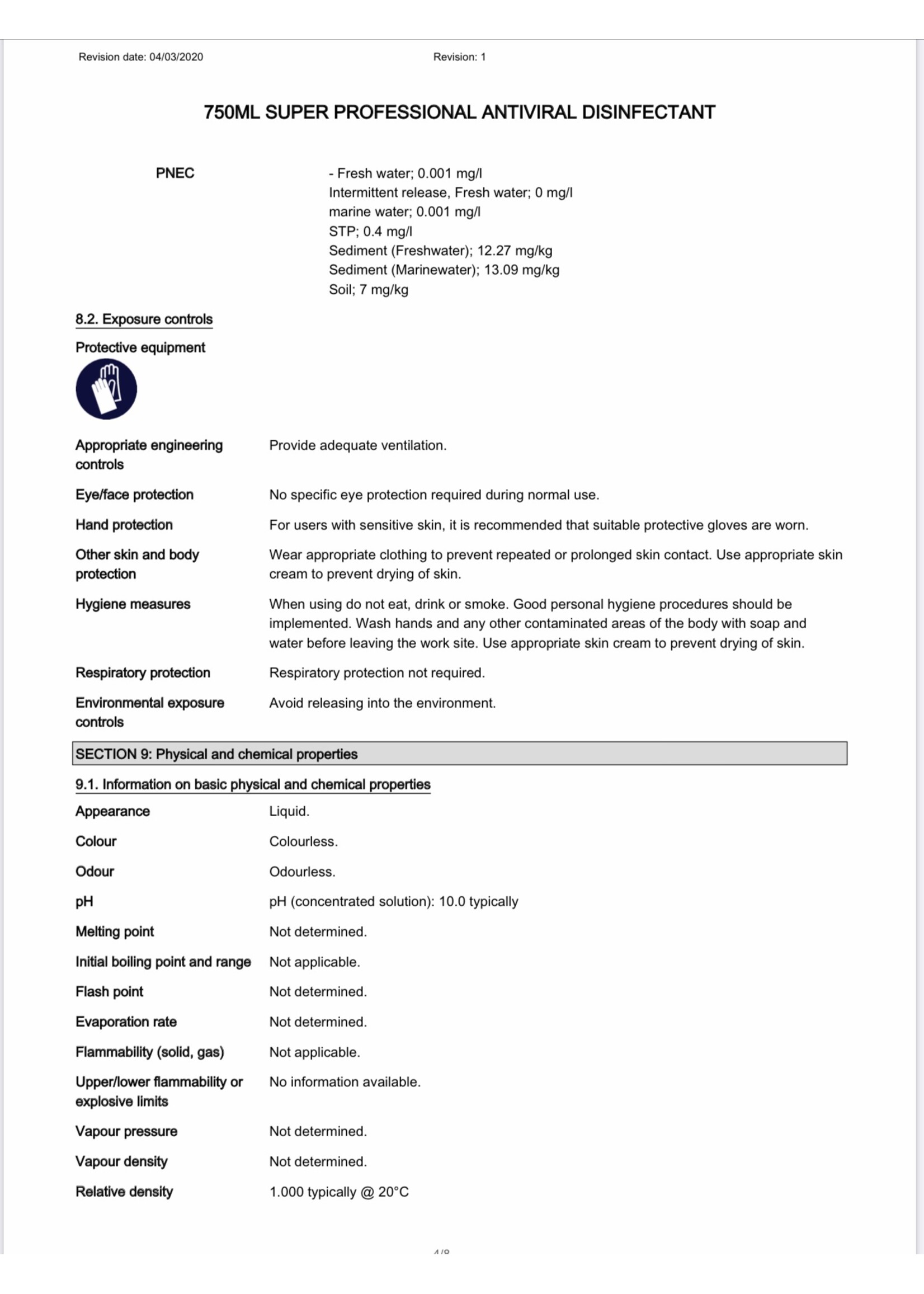 Coventry Chemicals Antiviral Disinfectant Spray V1 750ml