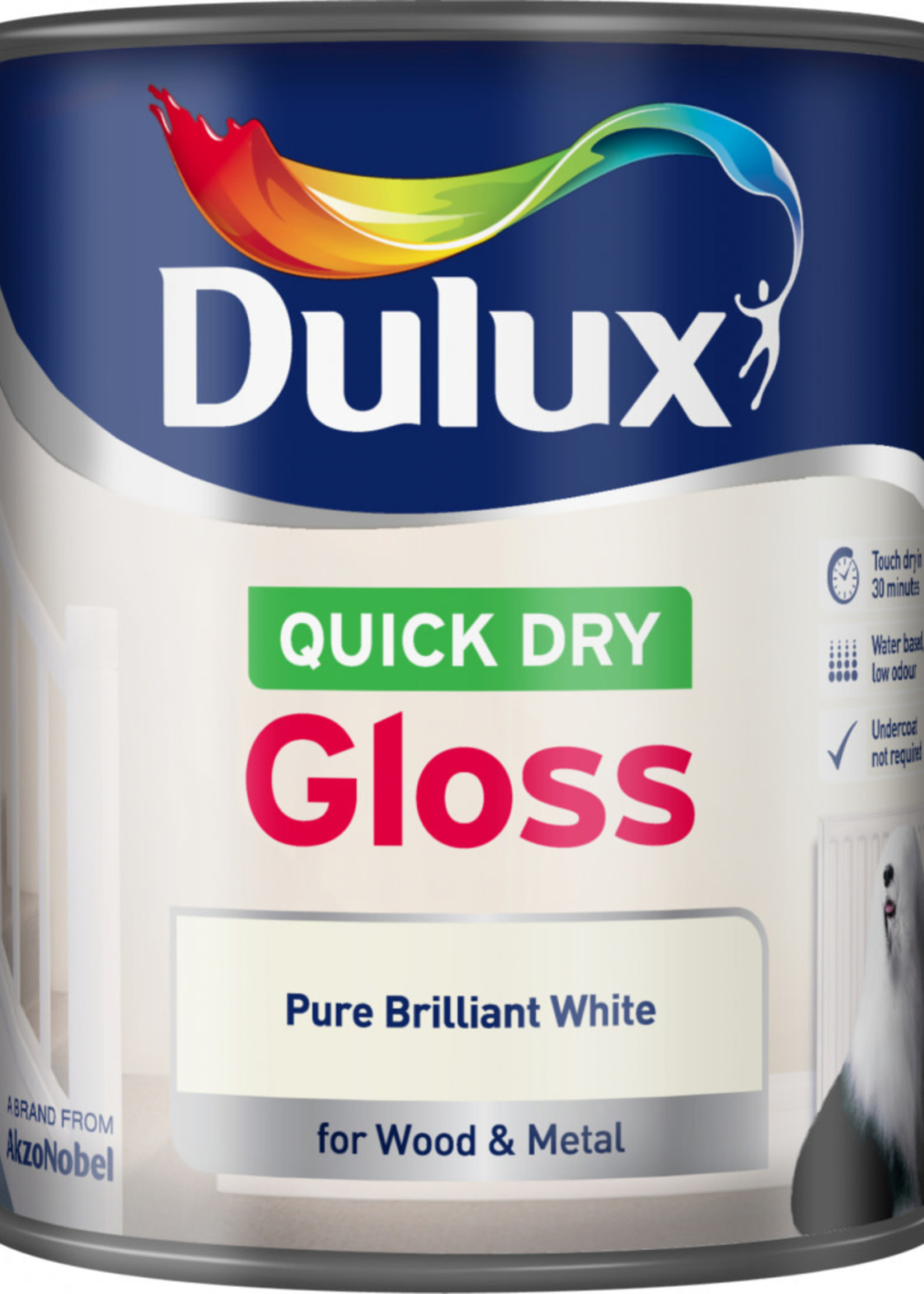 Dulux (Akzo Nobel) Dulux Quick Dry Gloss 750ml Pure Brilliant White