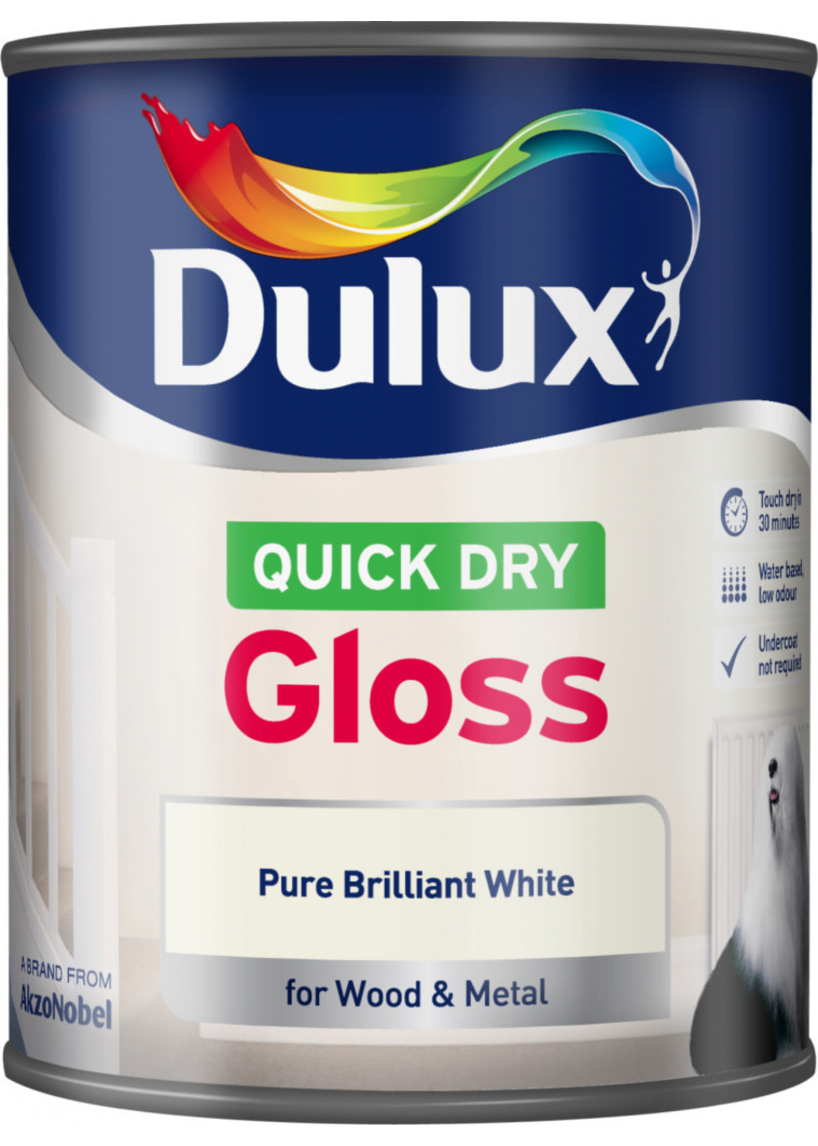 Dulux (Akzo Nobel) Dulux Quick Dry Gloss 750ml Pure Brilliant White