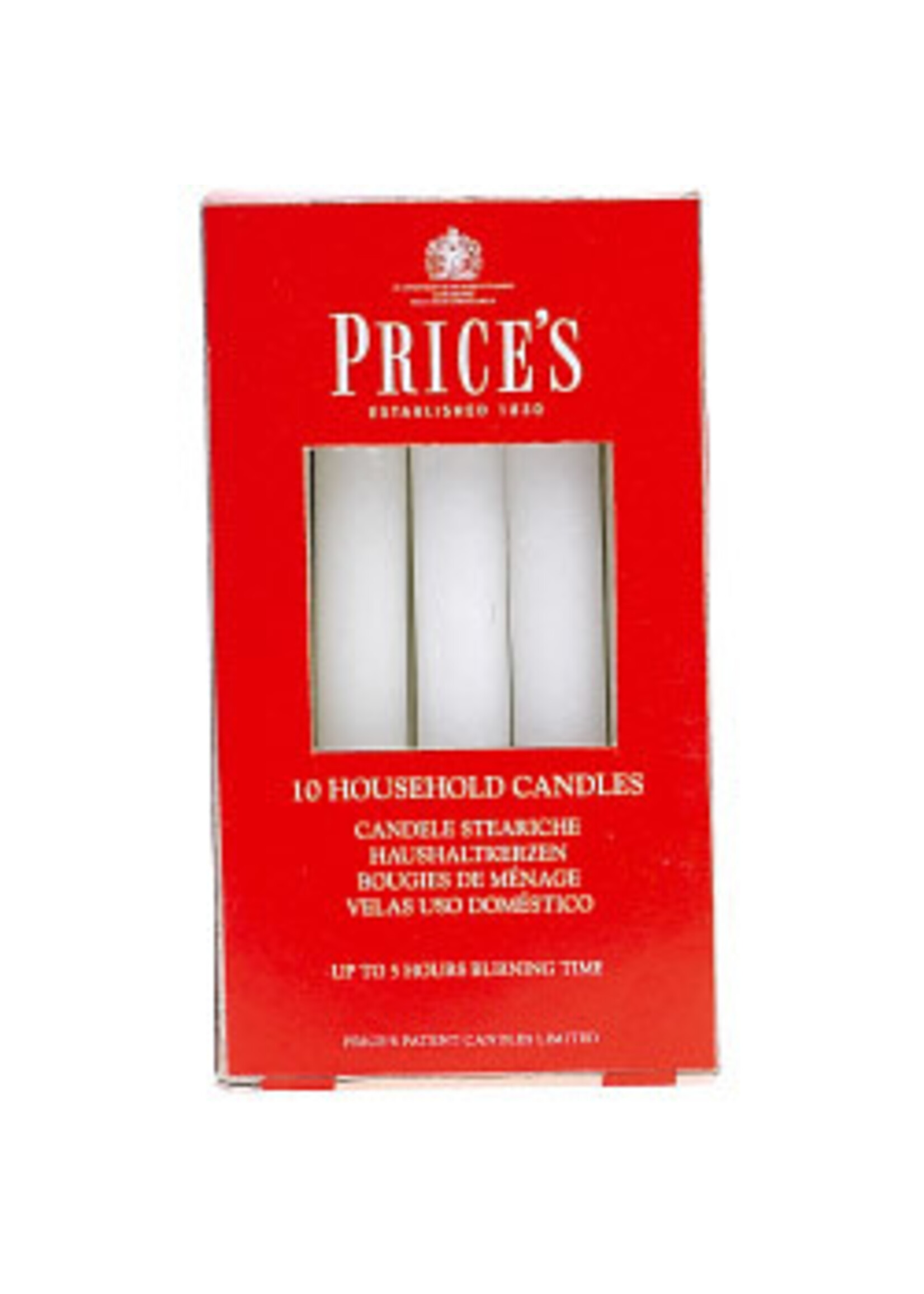 Price's Candles Price's Candles Household Candles 10 Pack White