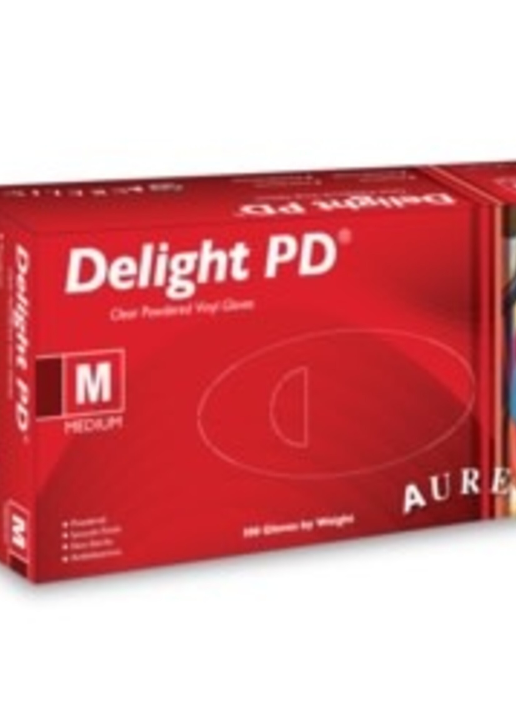 Aurelia Vinyl Powdered Disposable Clear Gloves S - Pack 100
