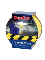 SupaDec Hazard Warning Tape Yellow/Black 50mm x 33mtr