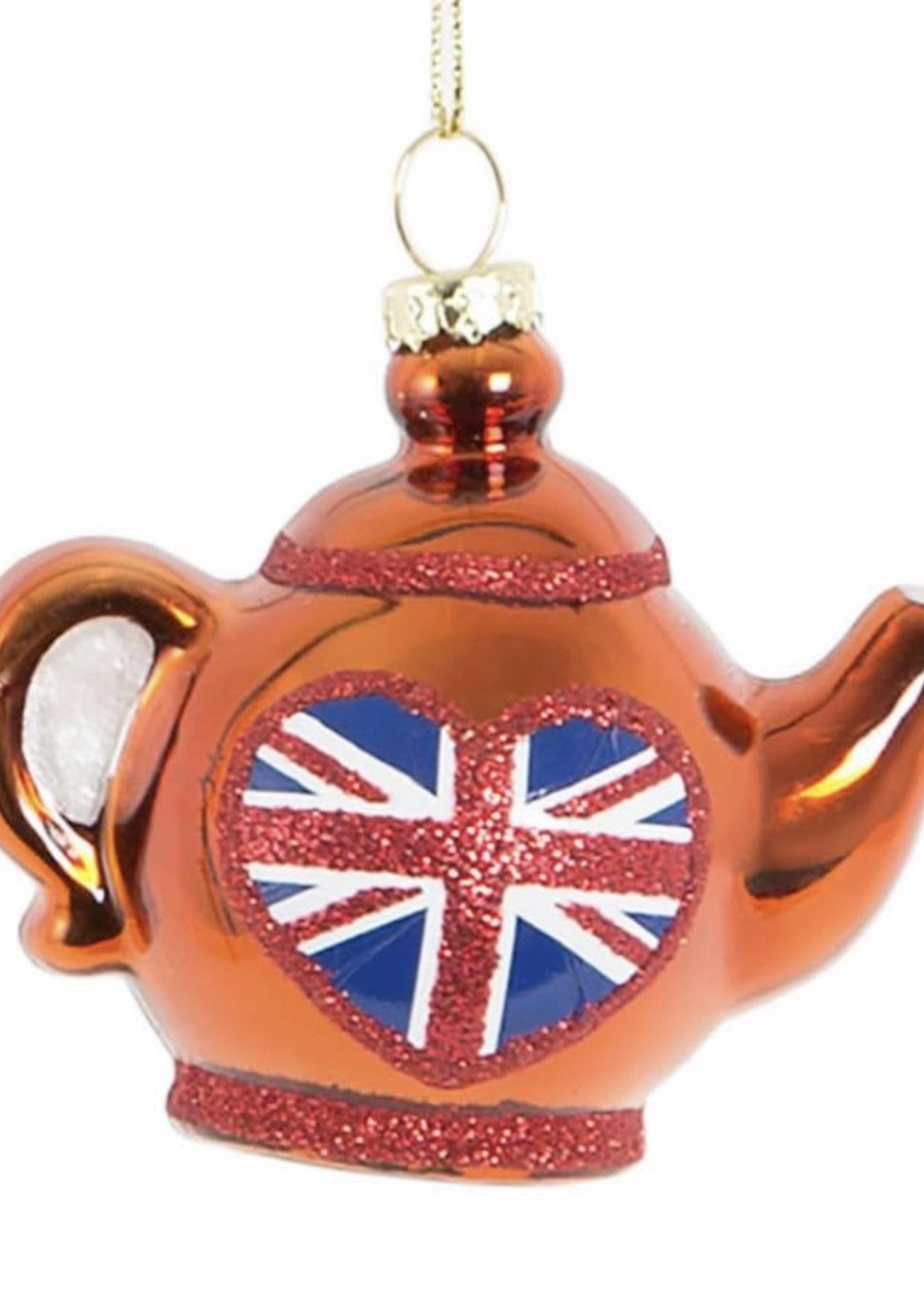 Sass & Belle British Teapot Union Flag Bauble (VE)