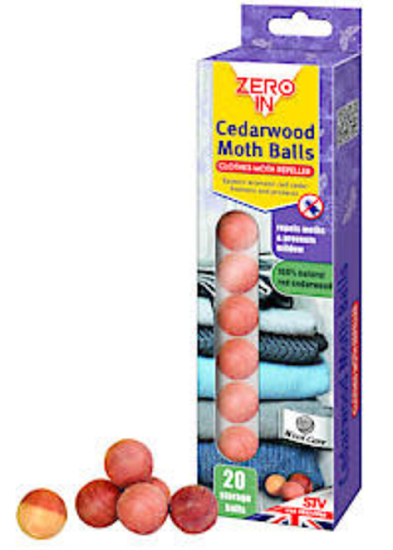 Zero in (STV) Zero In Cedarwood Moth Balls 20pk