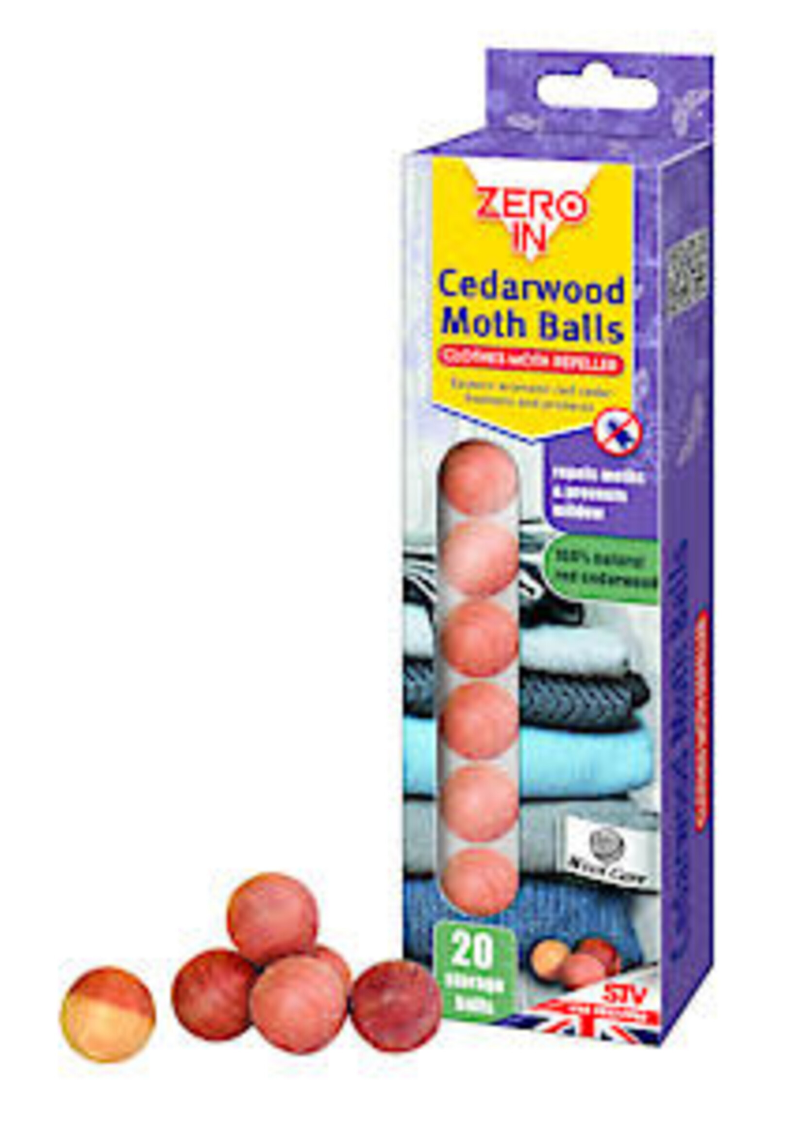 Zero in (STV) Zero In Cedarwood Moth Balls 20pk