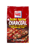 Fuel Express Fuel Express Instant-Light Lumpwood Charcoal 2 x 1kg bags