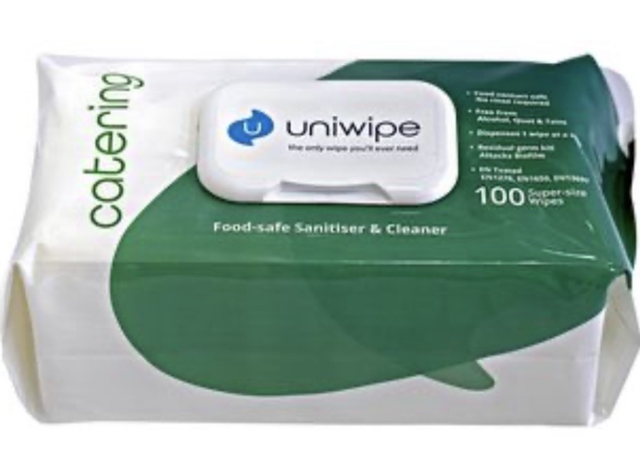 Uniwipe Wipes 100 Catering Food Safe Saniters & Cleaning Clock’s