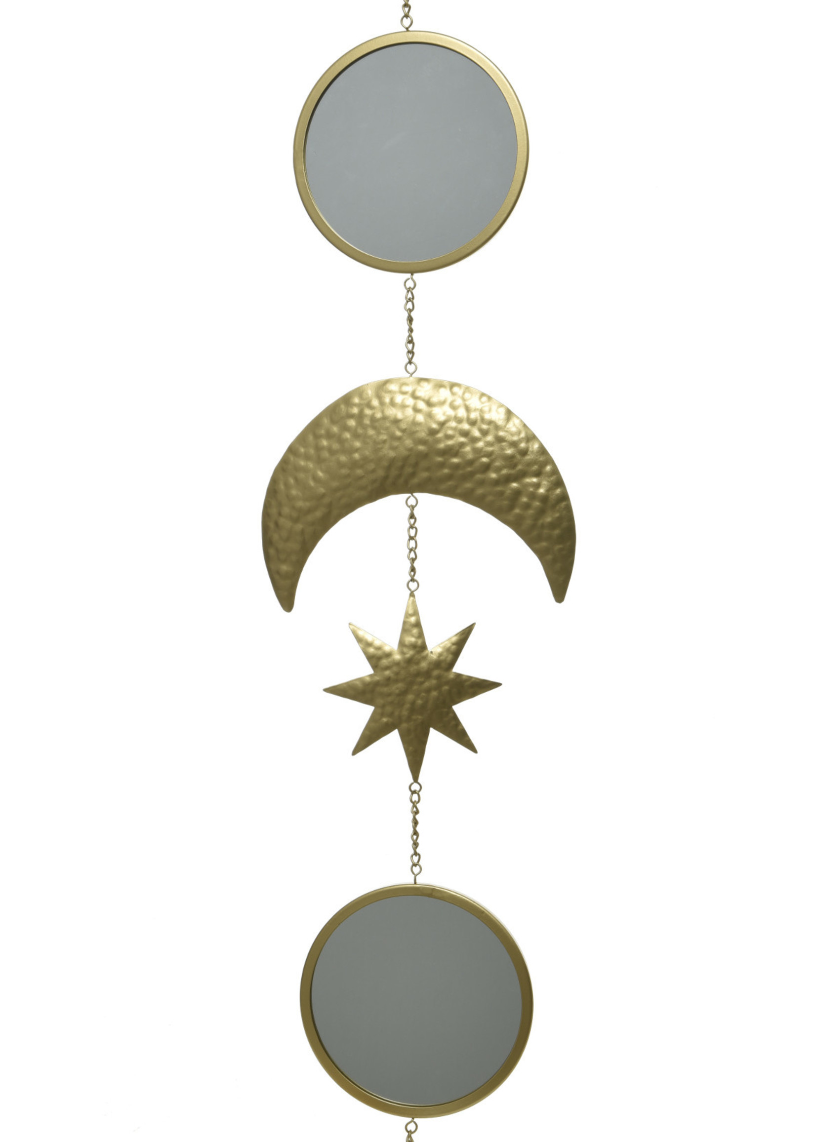 Hanging Gold Moon Mirror